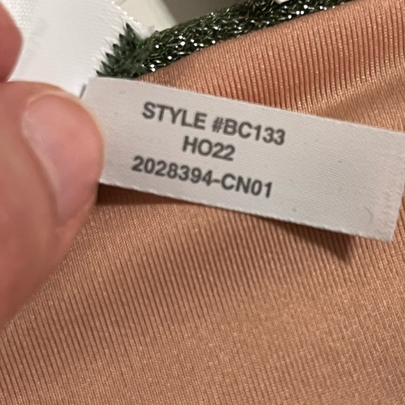 NWT J.Crew high-cut tie-waist bikini bottom seaweed green w/ glitter XS - Picture 7 of 7